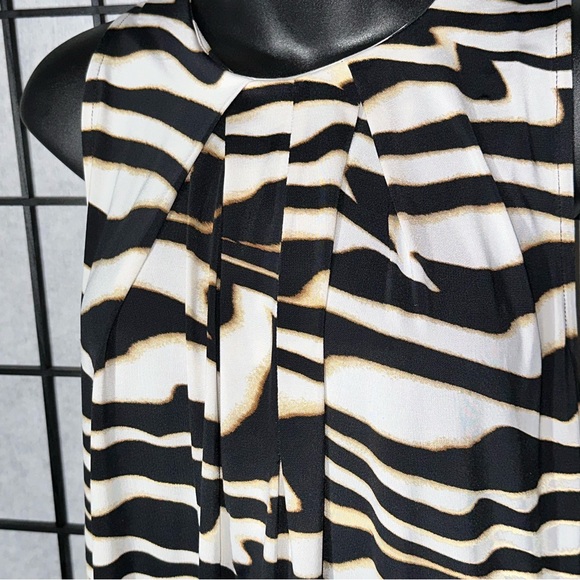 Black & Cream zebra print Halter Top XL - Picture 2 of 7
